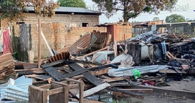 Port-Gentil : Un incendie ravage trois habitations, des familles gabonaises à la belle étoile