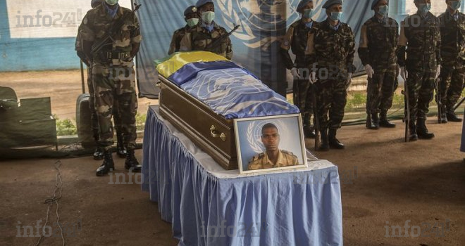 Centrafrique : un soldat gabonais tué dans une embuscade, honoré par la Minusca