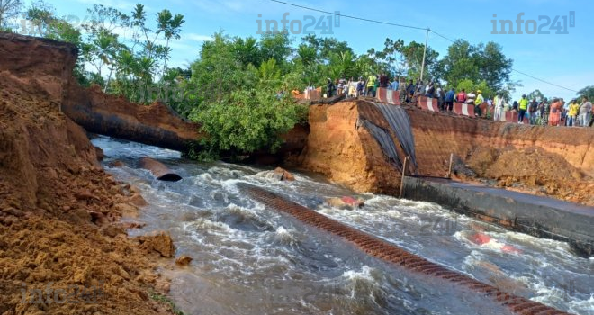 La route nationale gabonaise coupée en deux à 30 kilomètres de Libreville