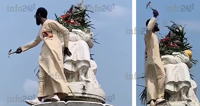 Nzeng-Ayong&nbsp;: Le symbole de la &laquo;&nbsp;maternité allaitante&nbsp;&raquo; profané en plein jour  par un &laquo;&nbsp;croyant&nbsp;&raquo;