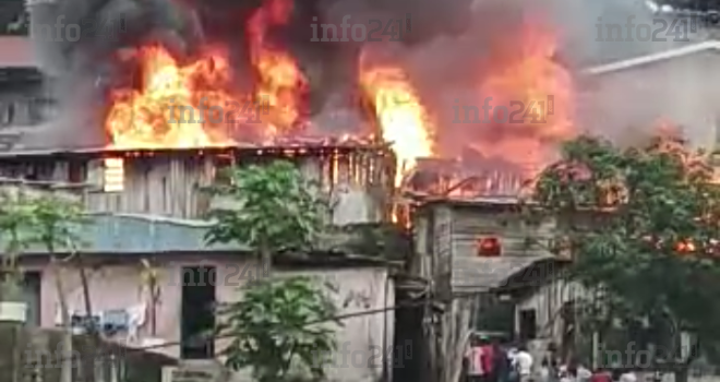 Libreville&nbsp;: Un violent incendie ravage plusieurs maisons en planches au PK7