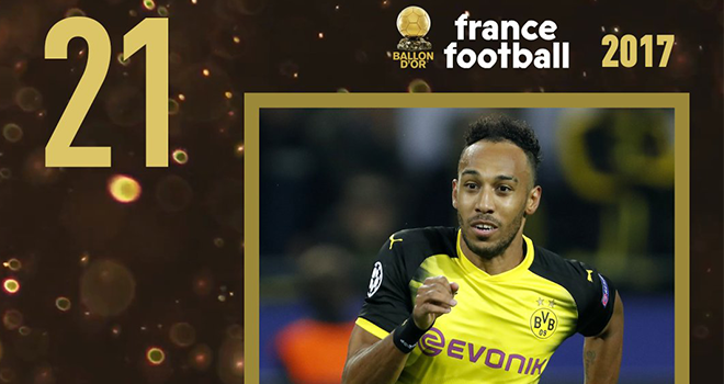 Ballon d’or 2017&nbsp;: Aubameyang recule mais demeure le joueur Africain le mieux classé